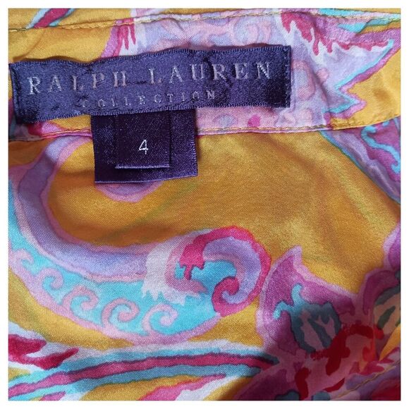 Ralph Lauren Blouse 4 Womens Multicolor Basic Lightweight Button Business Floral - Picture 4 of 5